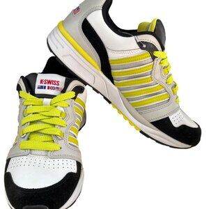 K-Swiss Yellow and White Athletic Shoes with Sporty Design
